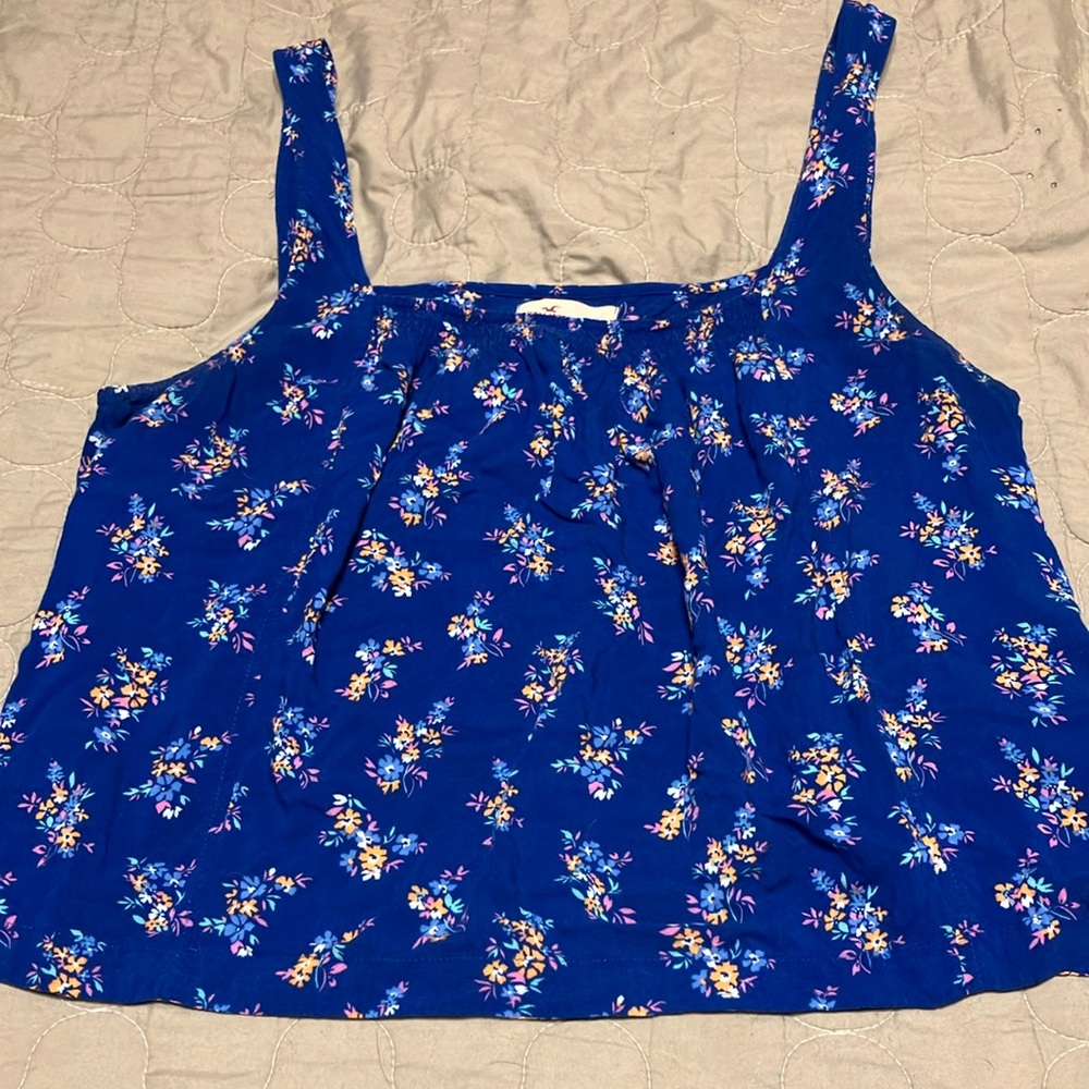 Hollister Blue Boxy Sleeveless Tank Top